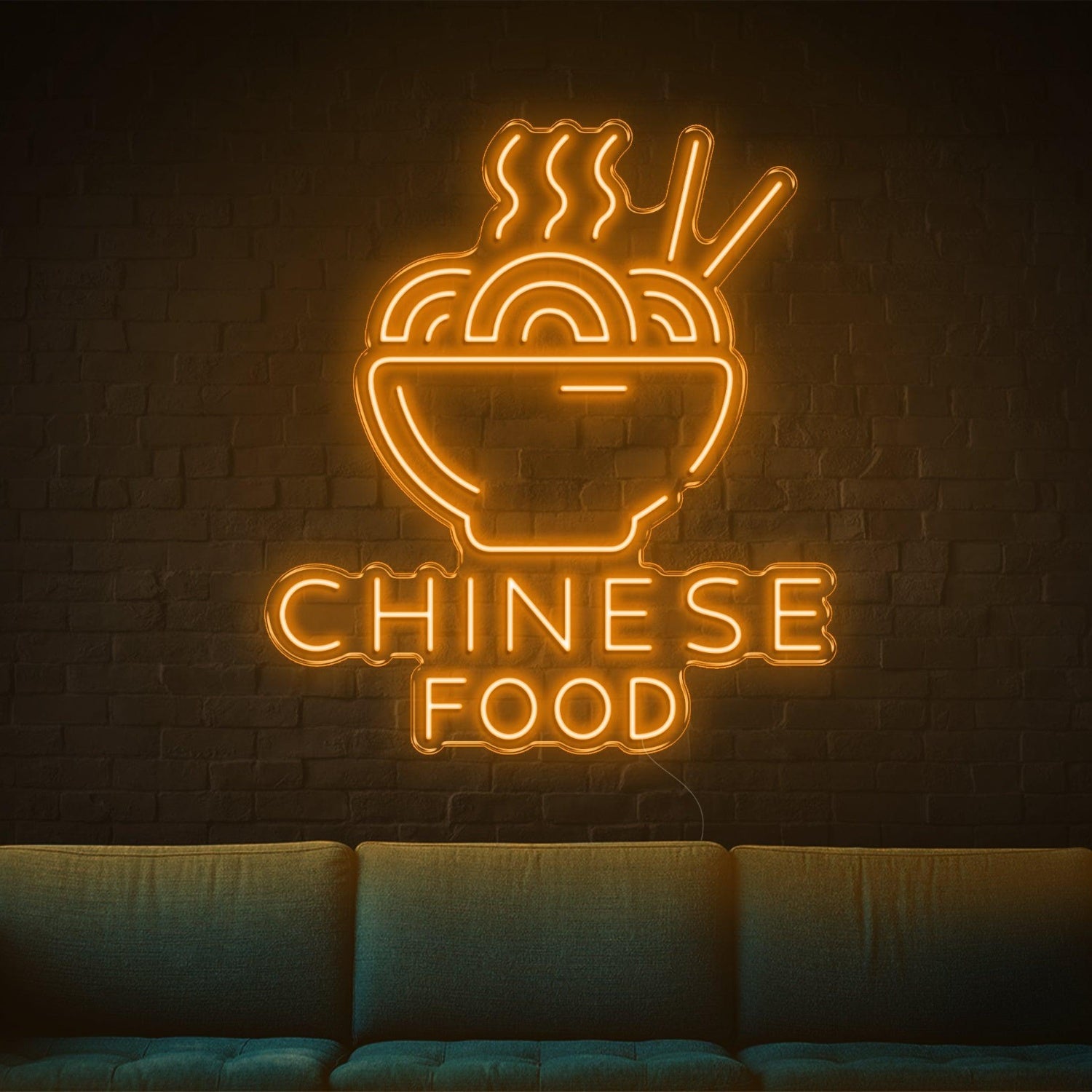 Red Noodles Bowl Chinese Food Led Neon Sign For Restaurant Decor | Shineneon