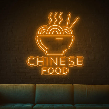 Red Noodles Bowl Chinese Food Led Neon Sign For Restaurant Decor | Shineneon