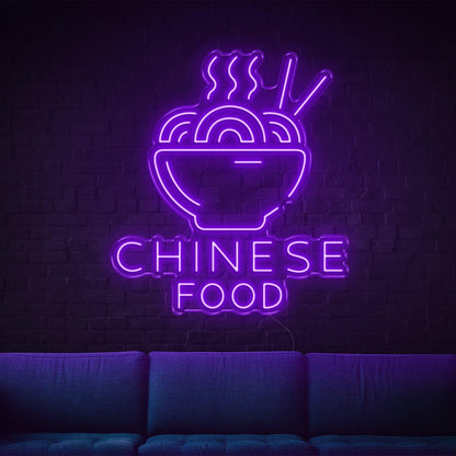 Red Noodles Bowl Chinese Food Led Neon Sign For Restaurant Decor | Shineneon