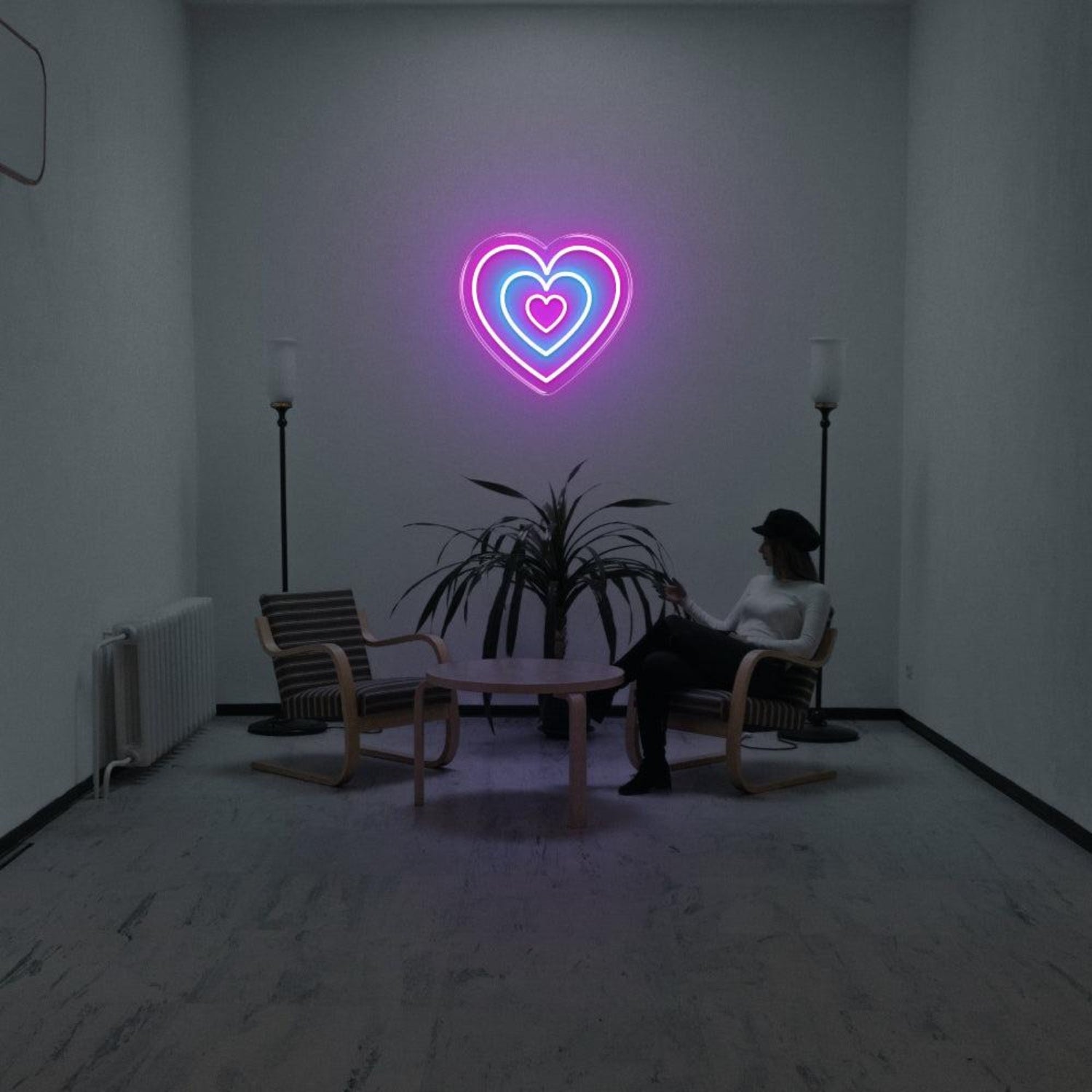 Red Orange Triple Heart Led Neon Sign For Indoor Decor | Shineneon