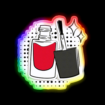 Red Polish Nail Salon Led Neon Sign Rgb Color - LED neon sign close-up detail