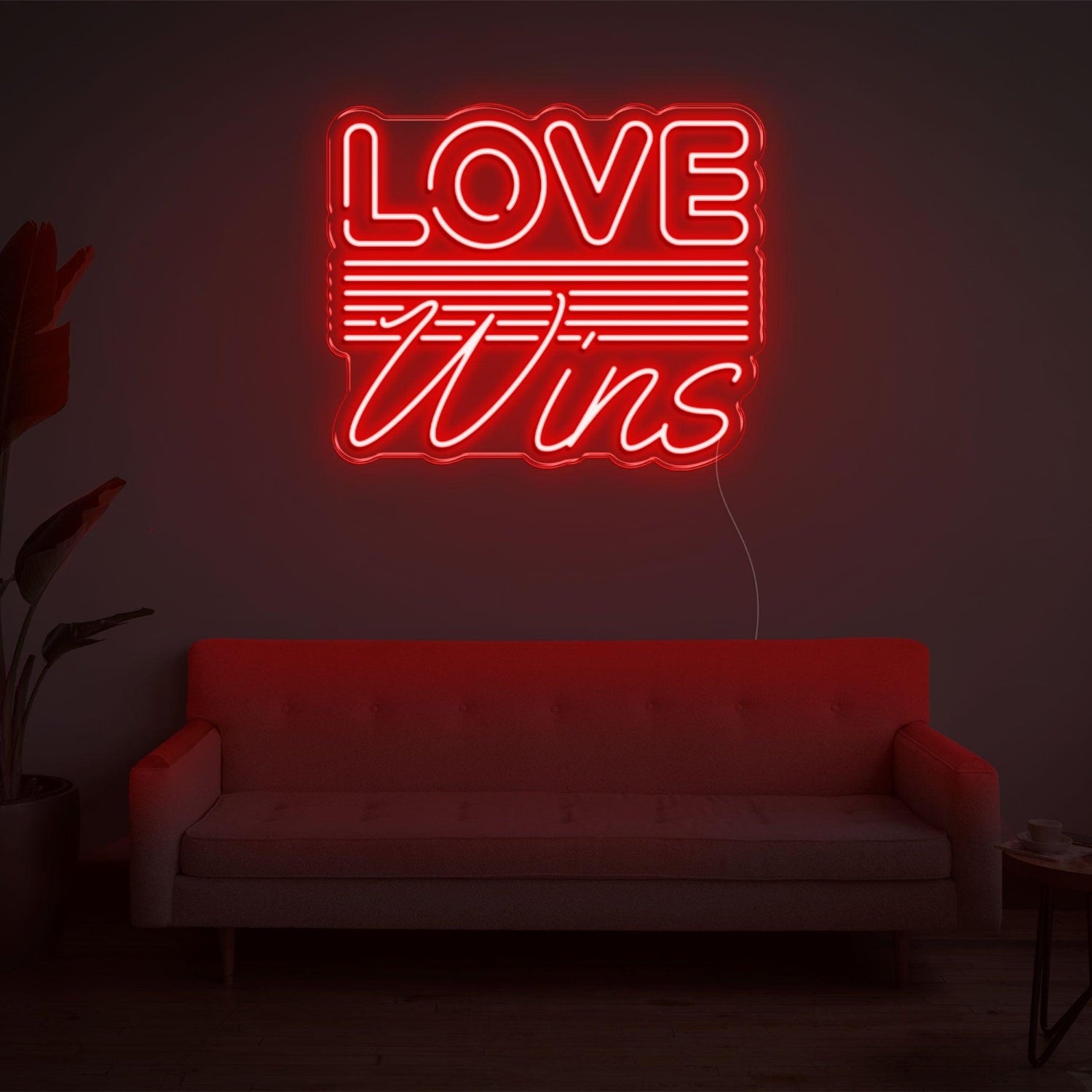 Red Retro-Modern Love Wins Led Neon Sign For Home Decor Party Ambiance | Shineneon
