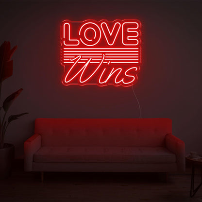 Red Retro-Modern Love Wins Led Neon Sign For Home Decor Party Ambiance | Shineneon