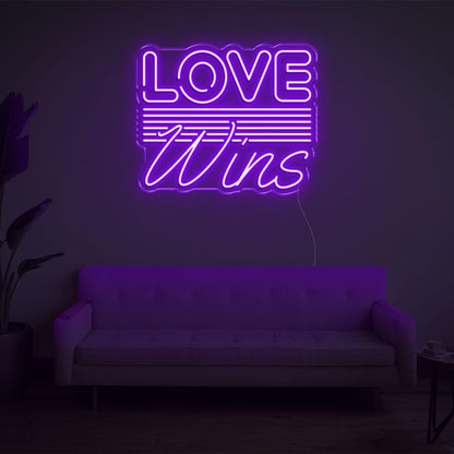 Red Retro-Modern Love Wins Led Neon Sign For Home Decor Party Ambiance | Shineneon