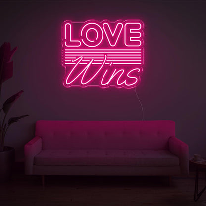 Red Retro-Modern Love Wins Led Neon Sign For Home Decor Party Ambiance | Shineneon
