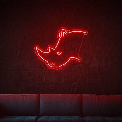 Red Rhino Head Led Neon Sign Indoor Wall Art | Shineneon