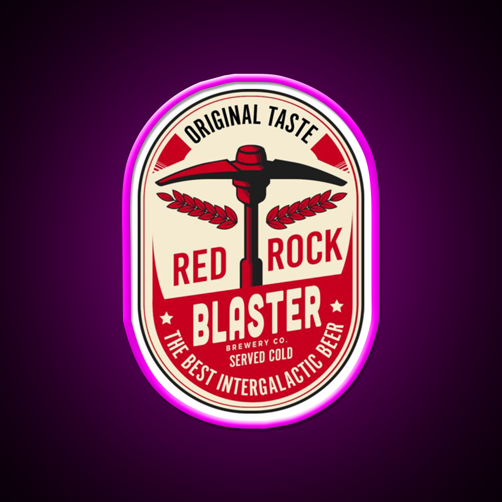 Red Rock Blaster Beer Bar Decor Led Neon Sign Rgb Color - Neon sign mounted on wall in room