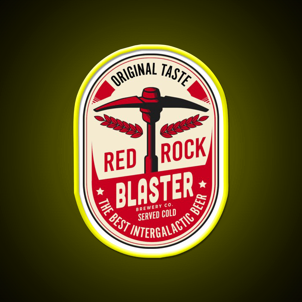 Red Rock Blaster Beer Bar Decor Led Neon Sign Rgb Color - Custom LED neon sign front view