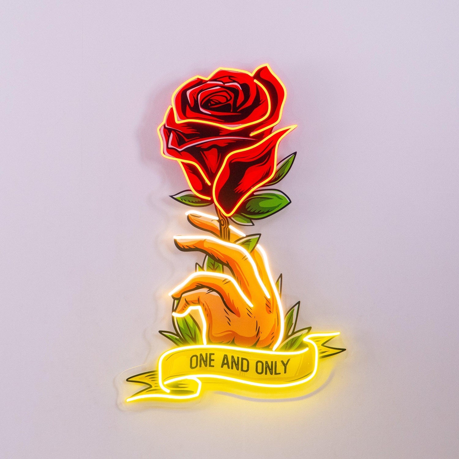 Red Roses One And Only Uv Printed Led Neon Sign For Home Art Decor | Shineneon