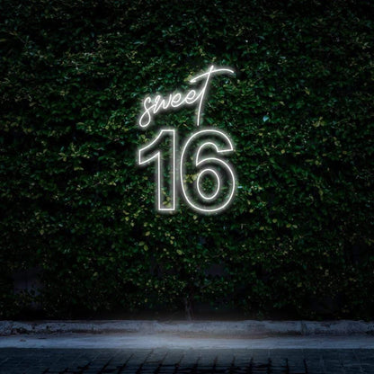 Red Script Sweet 16 Led Neon Sign For Birthday Party Decor | Shineneon