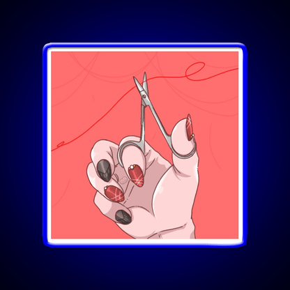 Red String Cut It Nail Salon Led Neon Sign Rgb Color - Shineneon