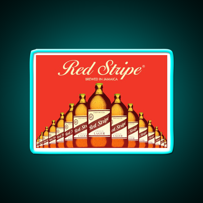 Red Stripe Beer Brewed Beer Bar Decor Led Neon Sign Rgb Color - Size and dimension reference