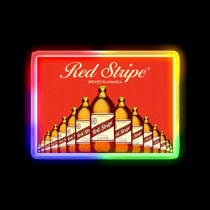 Red Stripe Beer Brewed Beer Bar Decor Led Neon Sign Rgb Color - LED neon sign close-up detail