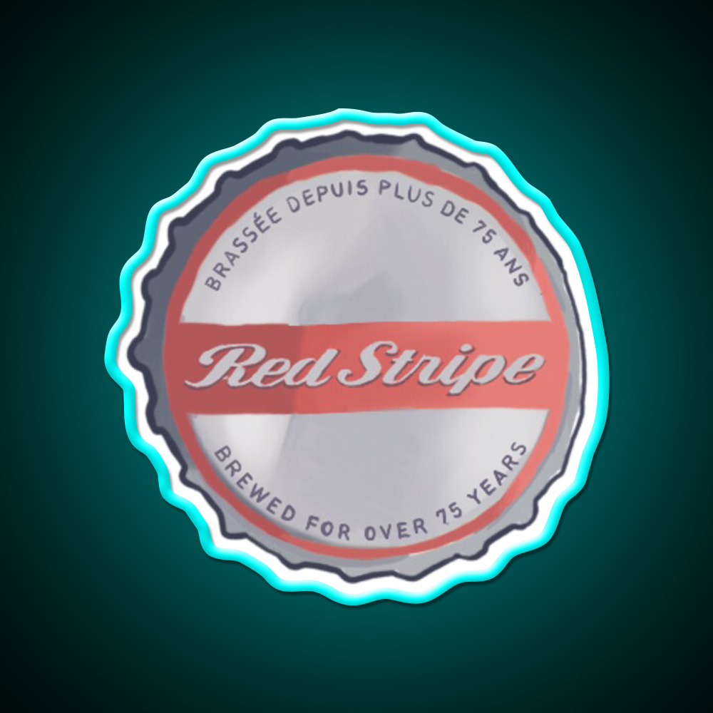 Red Stripe Bottle Cap Beer Bar Decor Led Neon Sign Rgb Color - Size and dimension reference