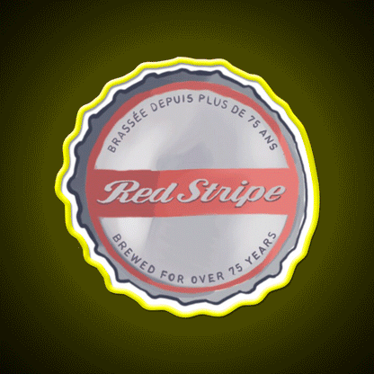 Red Stripe Bottle Cap Beer Bar Decor Led Neon Sign Rgb Color - Custom LED neon sign front view
