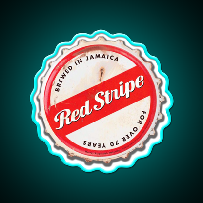 Red Stripe Bottle Cap Beer Bar Decor Led Neon Sign Wall Art Rgb Color - Size and dimension reference