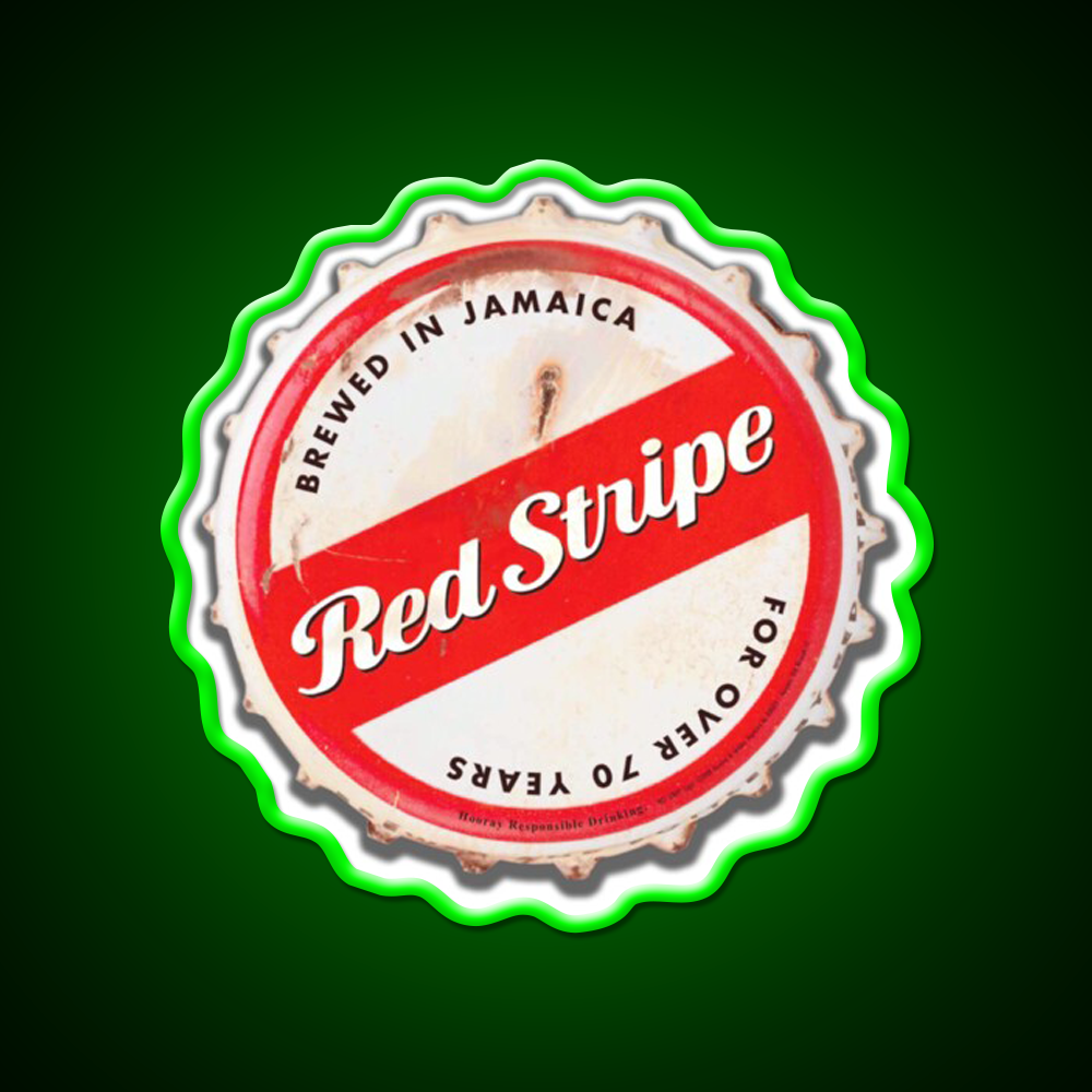 Red Stripe Bottle Cap Beer Bar Decor Led Neon Sign Wall Art Rgb Color - LED neon sign view 8