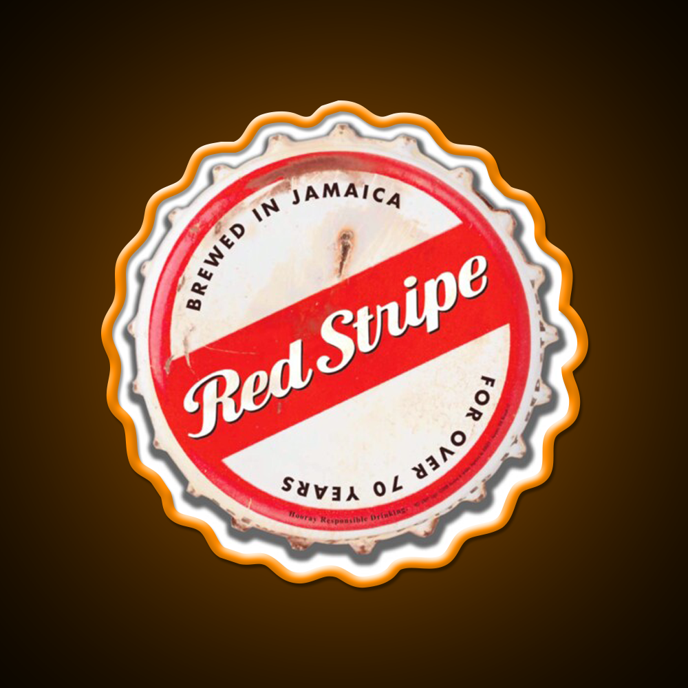 Red Stripe Bottle Cap Beer Bar Decor Led Neon Sign Wall Art Rgb Color - LED neon sign view 6