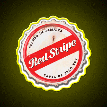 Red Stripe Bottle Cap Beer Bar Decor Led Neon Sign Wall Art Rgb Color - Custom LED neon sign front view