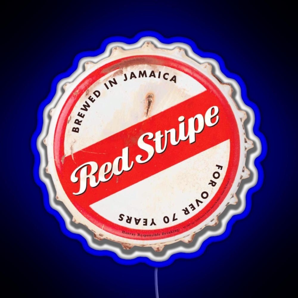 Red Stripe Bottle Cap Rgb Led Neon Sign Pop Wall Art - Shineneon
