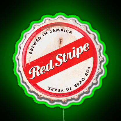 Red Stripe Bottle Cap Rgb Led Neon Sign Pop Wall Art - Shineneon