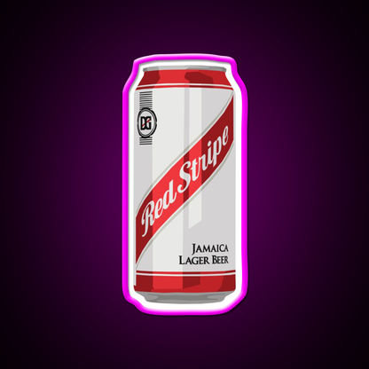 Red Stripe Can Beer Bar Decor Led Neon Sign Rgb Color - Neon sign mounted on wall in room