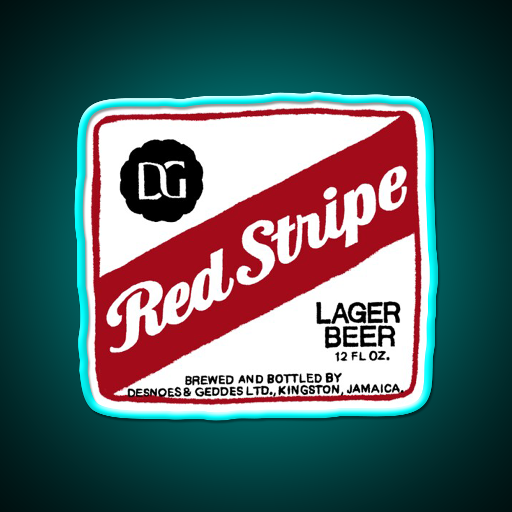 Red Stripe Pop Beer Bar Decor Led Neon Sign Rgb Color - Size and dimension reference