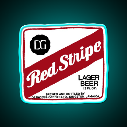 Red Stripe Pop Beer Bar Decor Led Neon Sign Rgb Color - Size and dimension reference