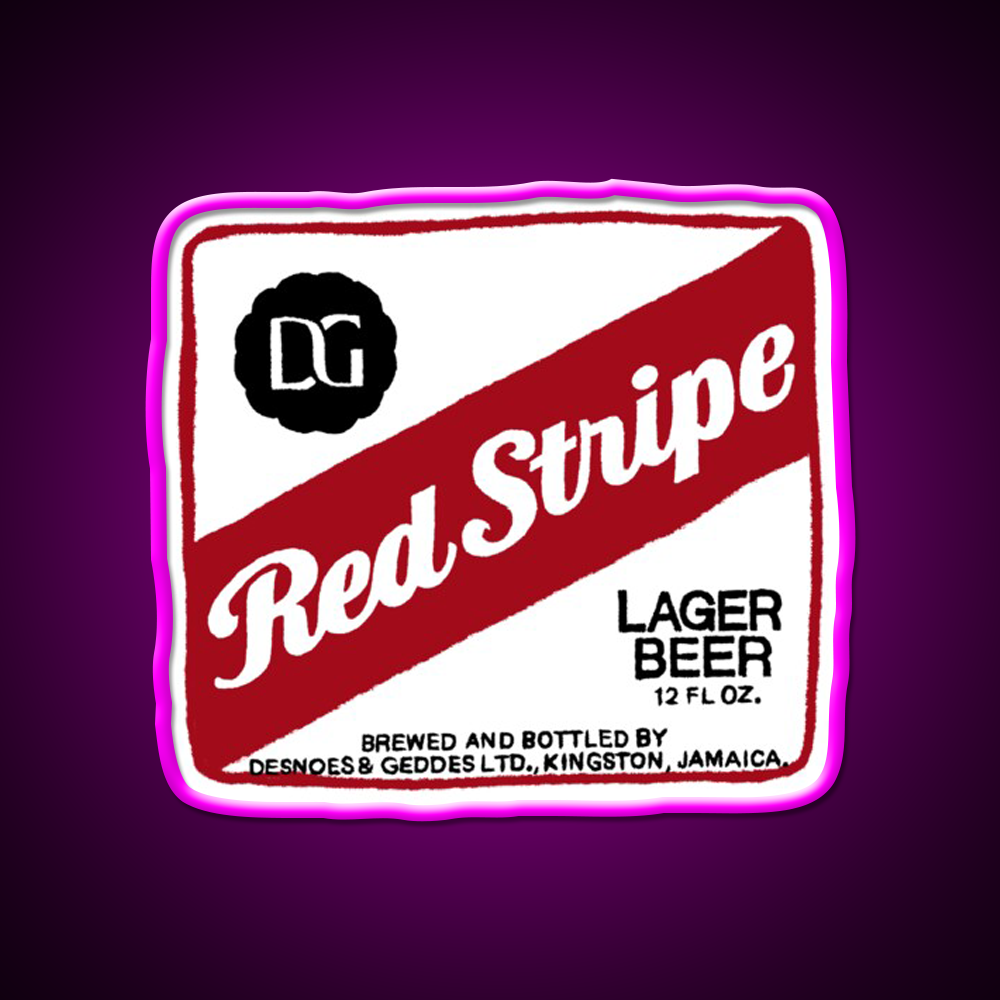 Red Stripe Pop Beer Bar Decor Led Neon Sign Rgb Color - Neon sign mounted on wall in room