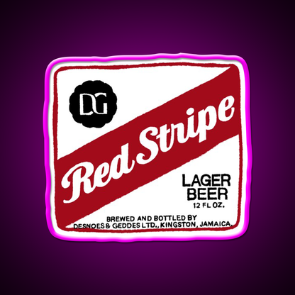 Red Stripe Pop Beer Bar Decor Led Neon Sign Rgb Color - Neon sign mounted on wall in room