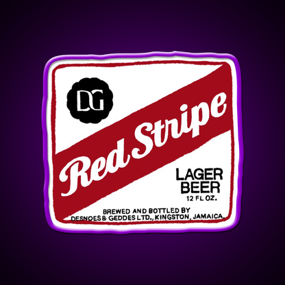 Red Stripe Transparent Pop Beer Bar Decor Led Neon Sign Rgb Color - LED neon sign view 9