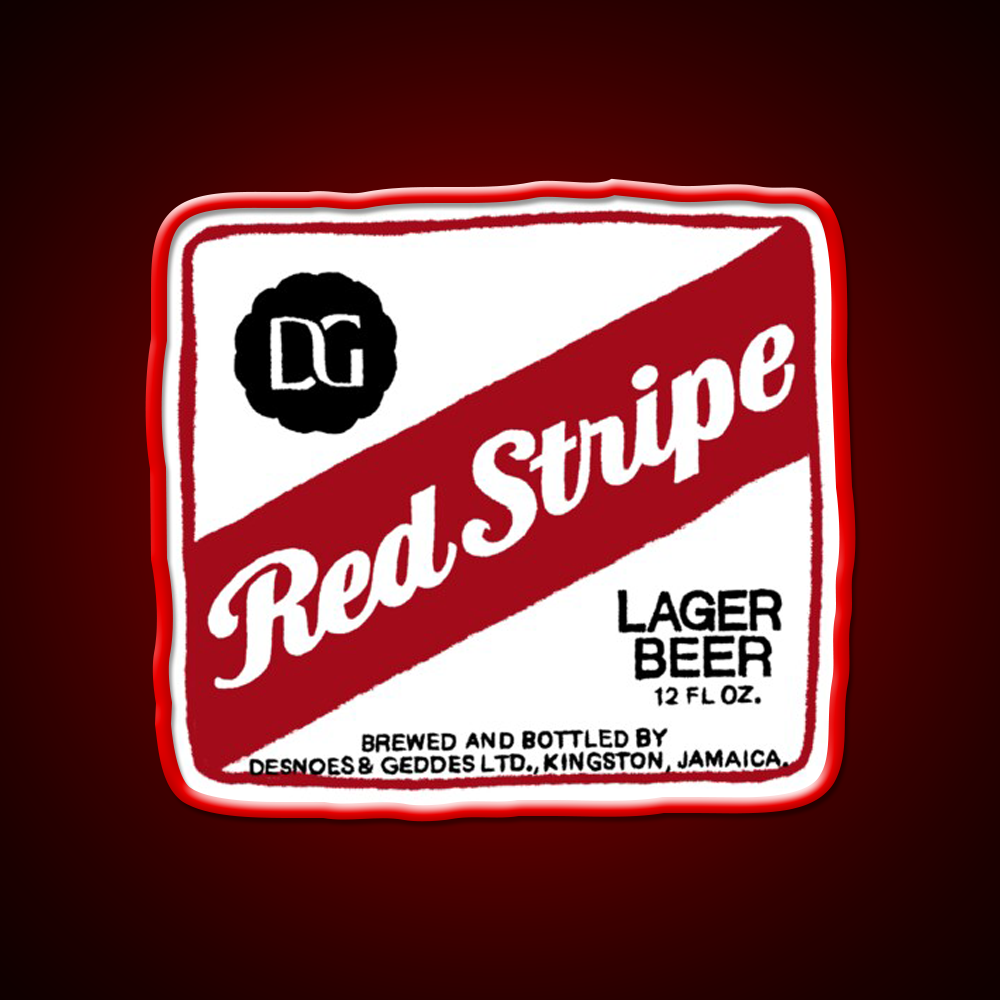 Red Stripe Transparent Pop Beer Bar Decor Led Neon Sign Rgb Color - LED neon sign view 10