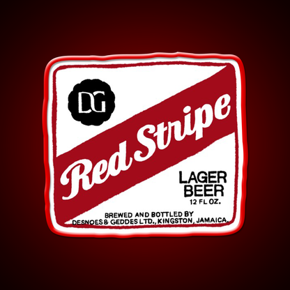 Red Stripe Transparent Pop Beer Bar Decor Led Neon Sign Rgb Color - LED neon sign view 10