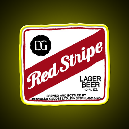 Red Stripe Transparent Pop Beer Bar Decor Led Neon Sign Rgb Color - LED neon sign view 7