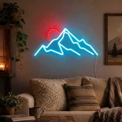Red Sun Mountain Neon Sign LED Neon Sign real lifestyle scene
