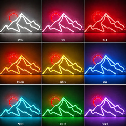 Red Sun Mountain Neon Sign LED Neon Sign color grid