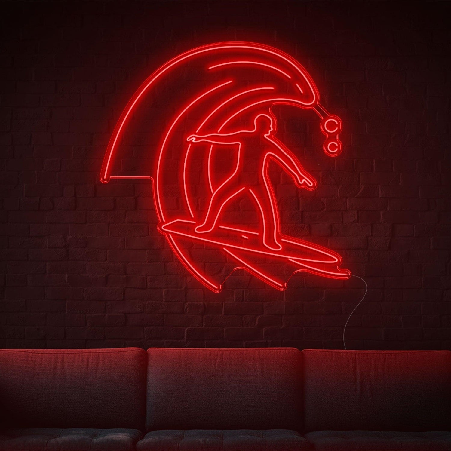 Red Surfing Wave Led Neon Sign Indoor Wall Decor | Shineneon