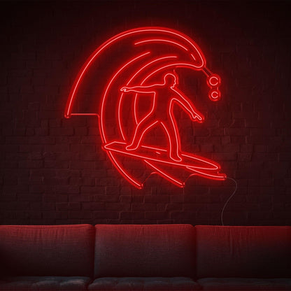 Red Surfing Wave Led Neon Sign Indoor Wall Decor | Shineneon