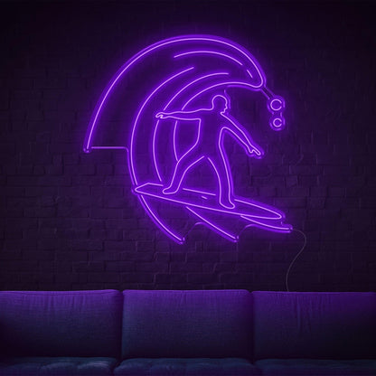 Red Surfing Wave Led Neon Sign Indoor Wall Decor | Shineneon