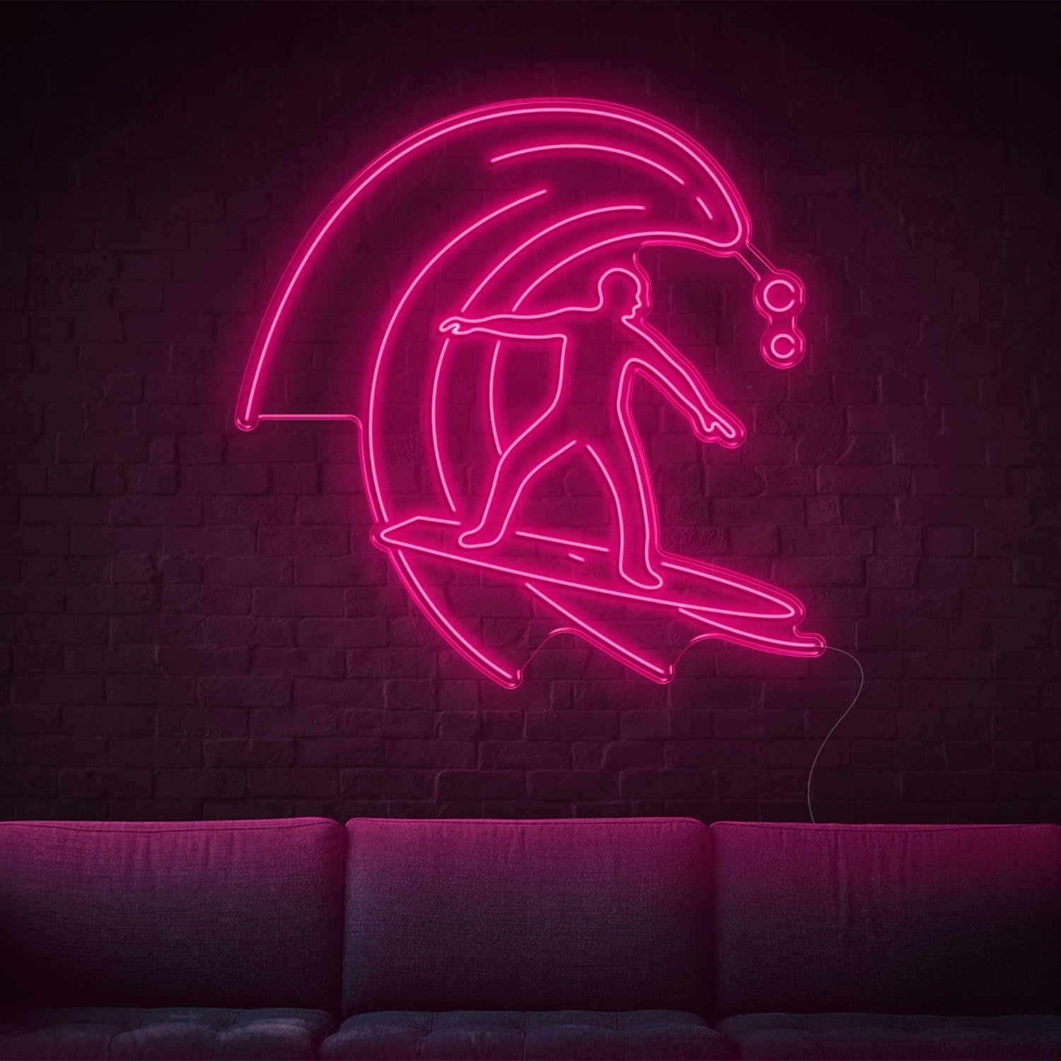 Red Surfing Wave Led Neon Sign Indoor Wall Decor | Shineneon