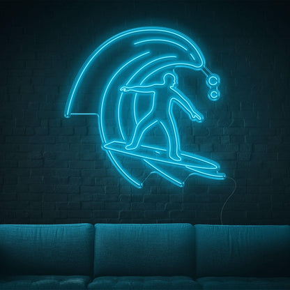 Red Surfing Wave Led Neon Sign Indoor Wall Decor | Shineneon