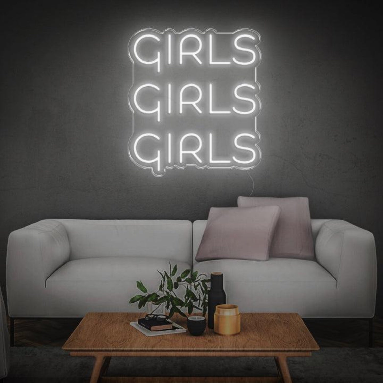 Red Triple Girls Led Neon Sign For Stylish Home Decor | Shineneon