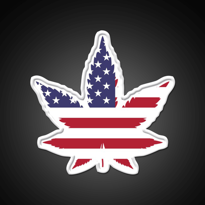 Red White And Blue Leaf Hemp Inspired Green Leaf Led Neon Sign Rgb Color - Shineneon