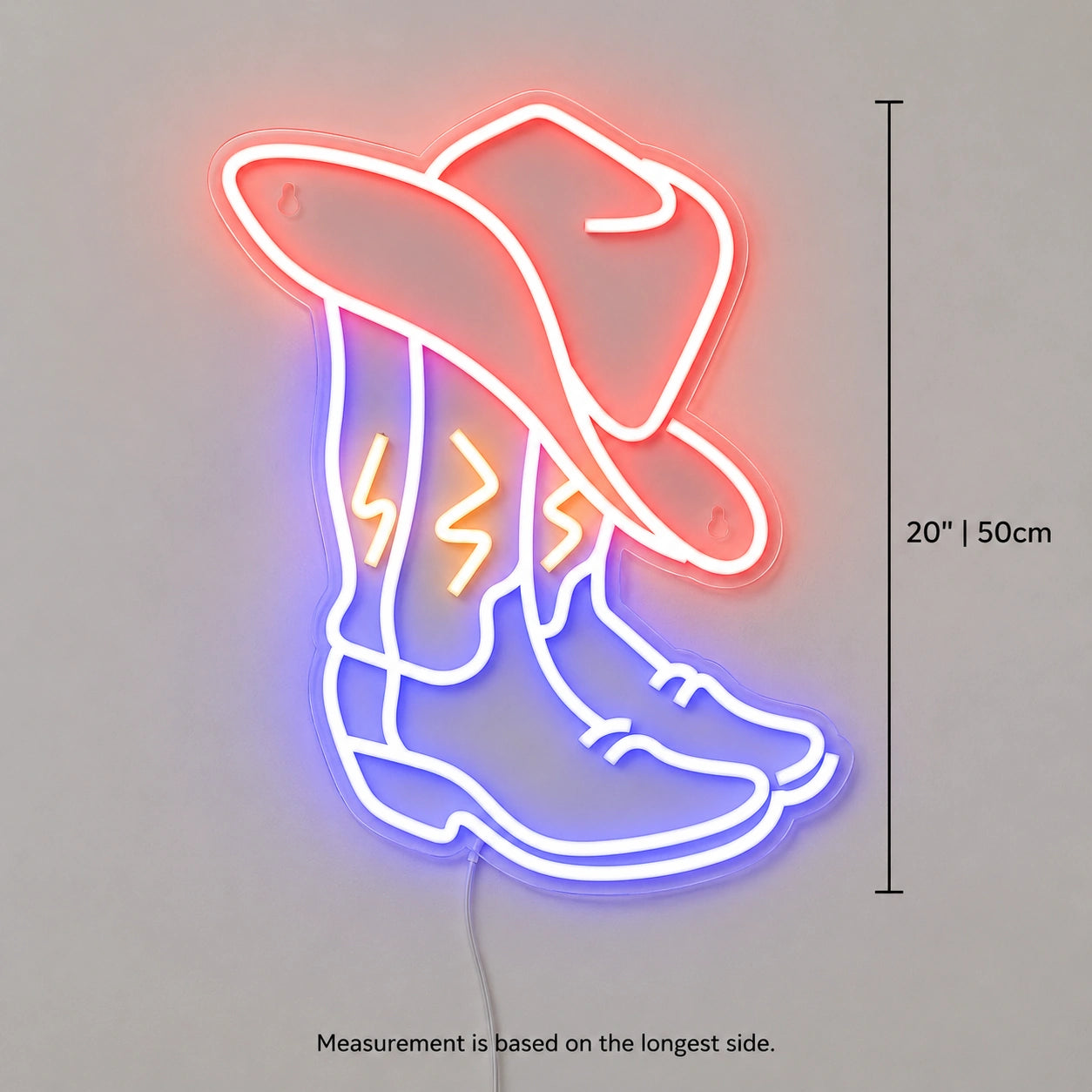 Red White Blue Cowboy Boot Neon Sign LED Neon Sign size image