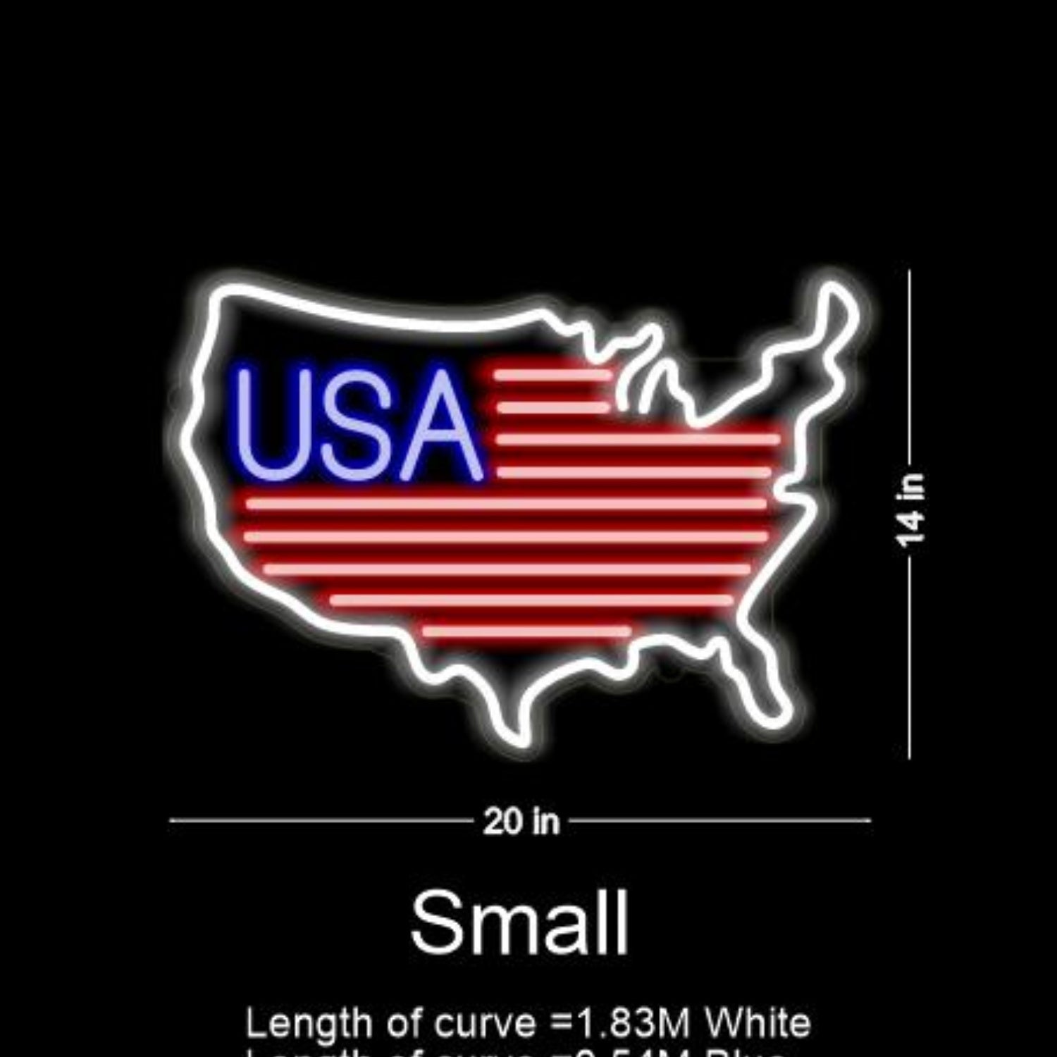 Red White Blue Usa Map Led Neon Sign For Home Wall Decor | Shineneon