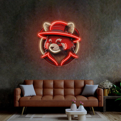Red-White Racoon Uv Printed Led Neon Sign Home Wall Art Decor | Shineneon