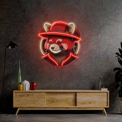 Red-White Racoon Uv Printed Led Neon Sign Home Wall Art Decor | Shineneon