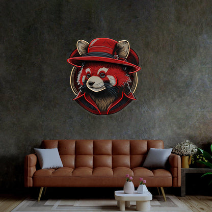 Red-White Racoon Uv Printed Led Neon Sign Home Wall Art Decor | Shineneon