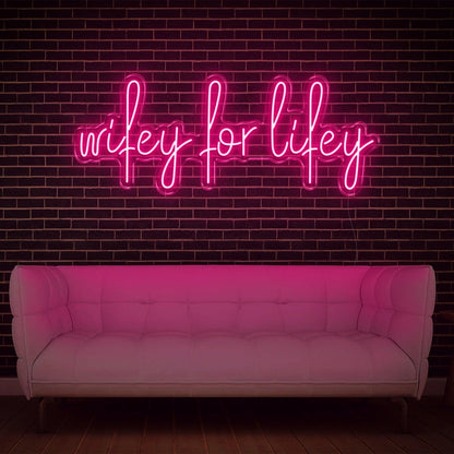 Red Wifey For Lifey Led Neon Sign For Home Decor | Shineneon