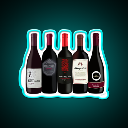 Red Wine Bottles Beer Bar Decor Led Neon Sign Rgb Color - Size and dimension reference